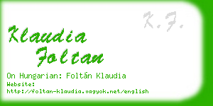 klaudia foltan business card