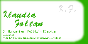 klaudia foltan business card